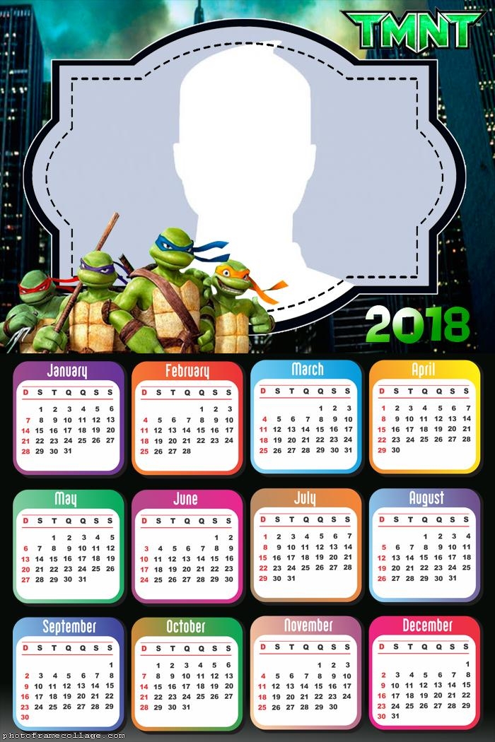 Calendar 2018 Turtles Ninja