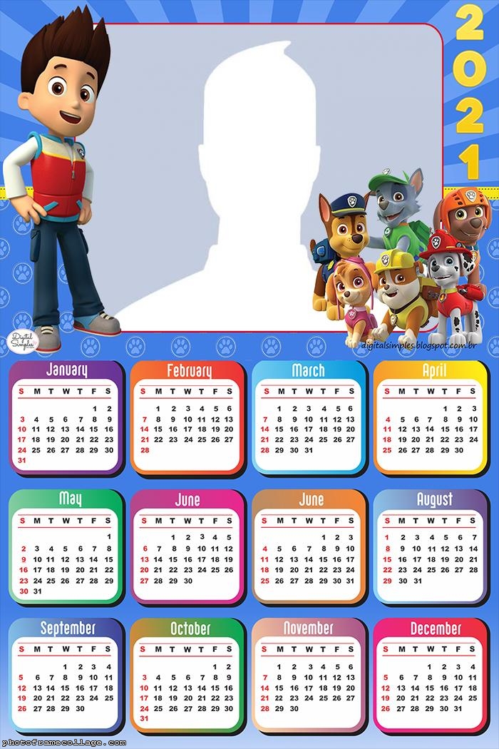 Calendar 2021 Paw Patrol