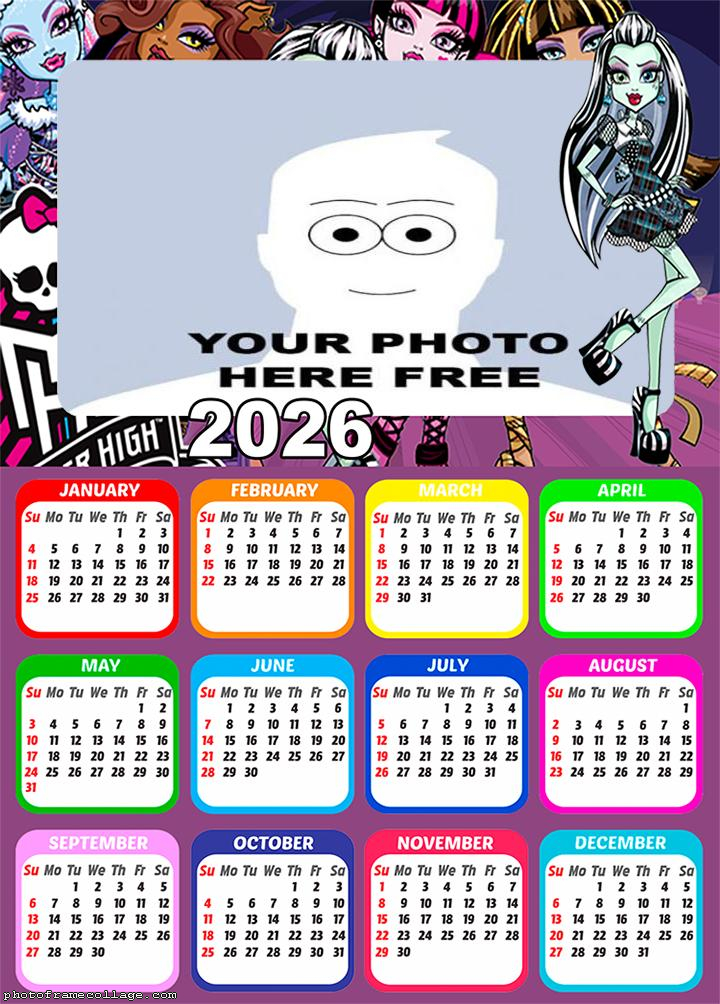 Calendar 2026 Monster High
