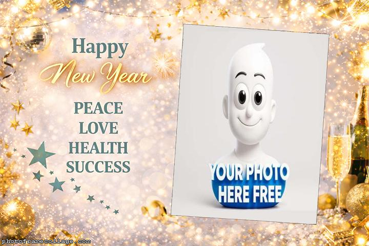 Happy New Year Peace Love Health Sucess photo frame 