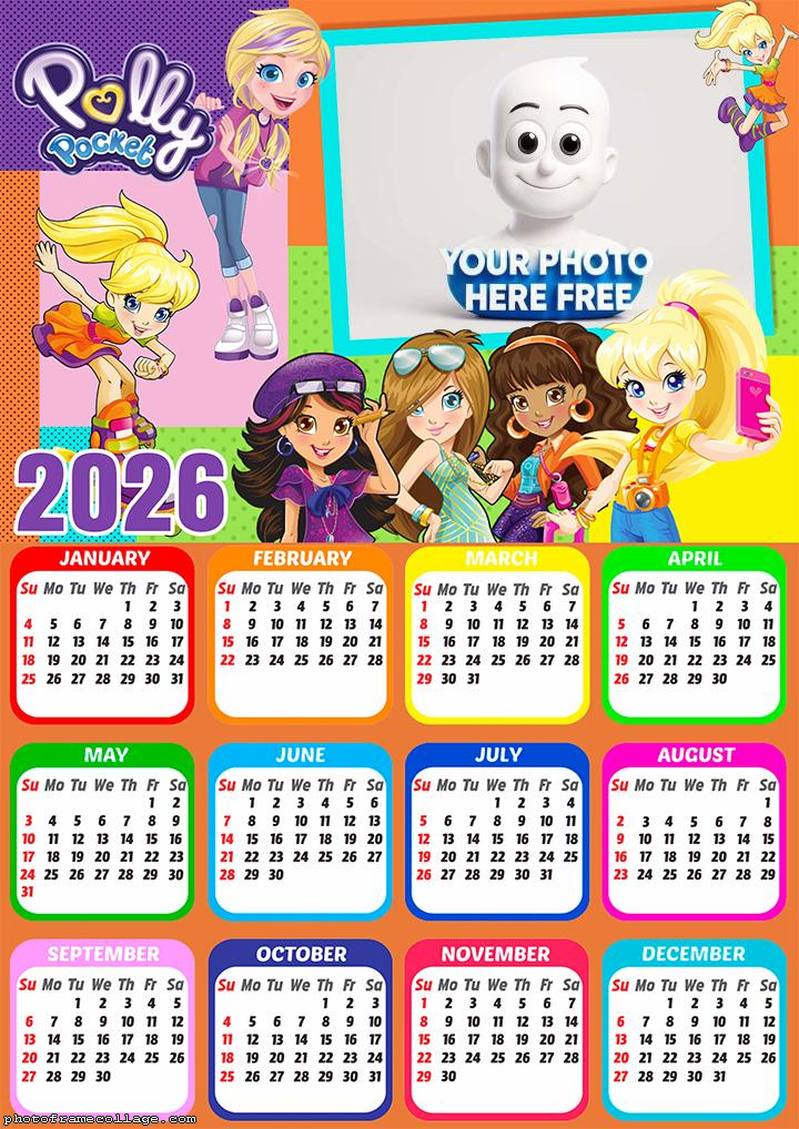 Calendar 2026 Polly Pocket Free Collage