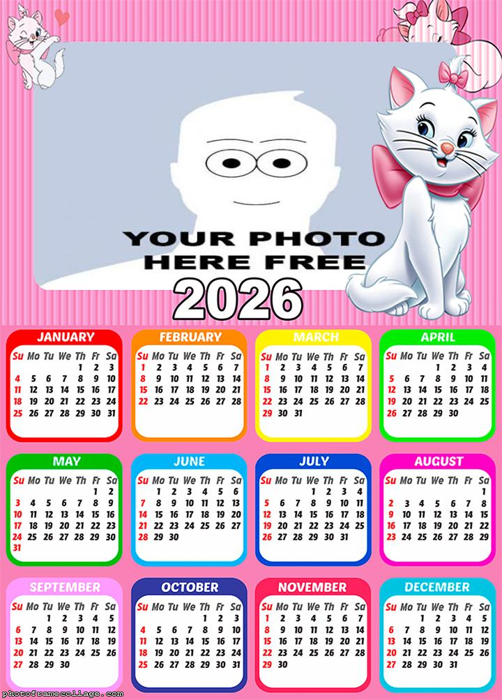 Calendar 2026 Marie Disney