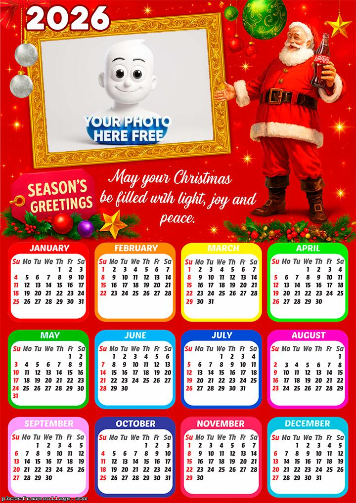 Calendar 2026 Coca-Cola Santa Claus