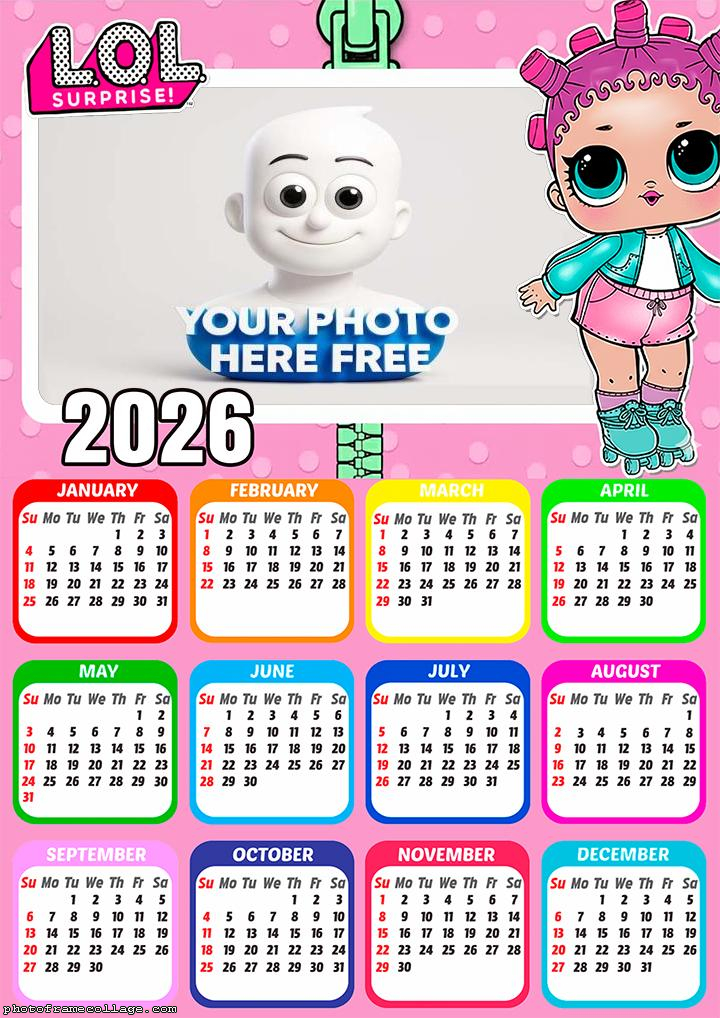 Calendar 2026 LOL Online Collage Creator