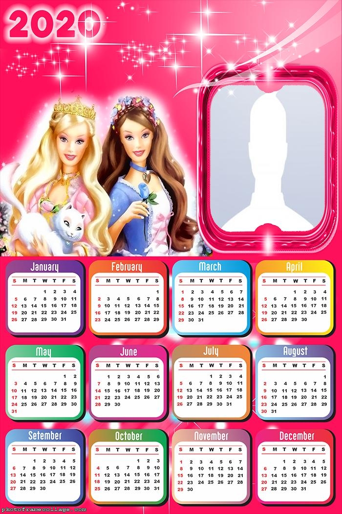 Barbie Girl Calendar 2020 Photo Collage Maker