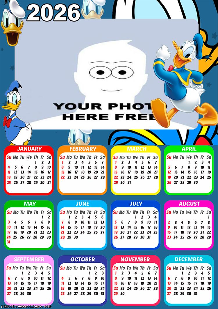 Calendar 2026 Donald Duck