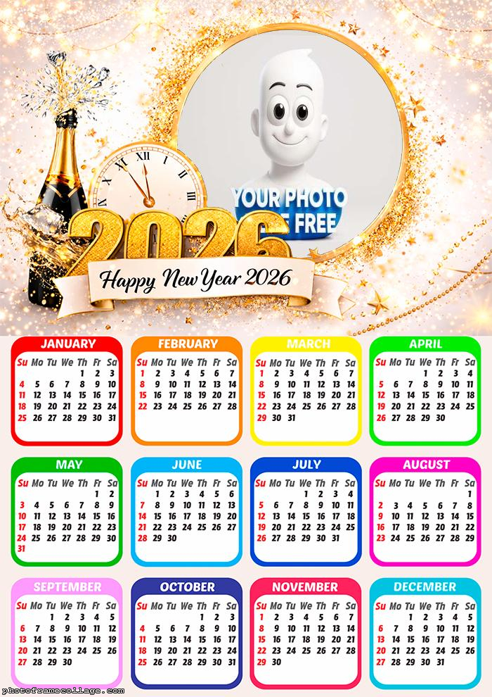 Calendar 2026 Frame Elegant New Year 2026