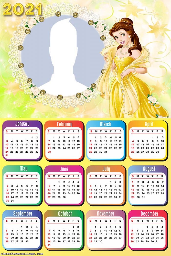 Princess Belle Disney Calendar 2021