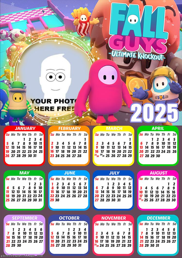 Calendar 2025 Fall Guys Frame Collage