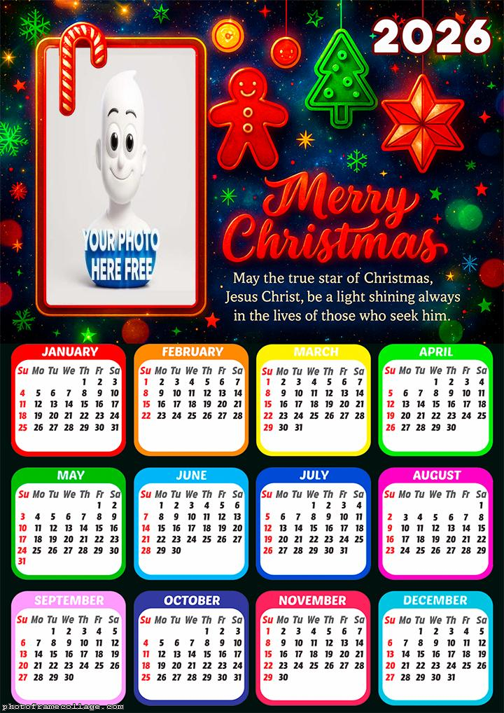 Calendar 2026 May the star of Christmas