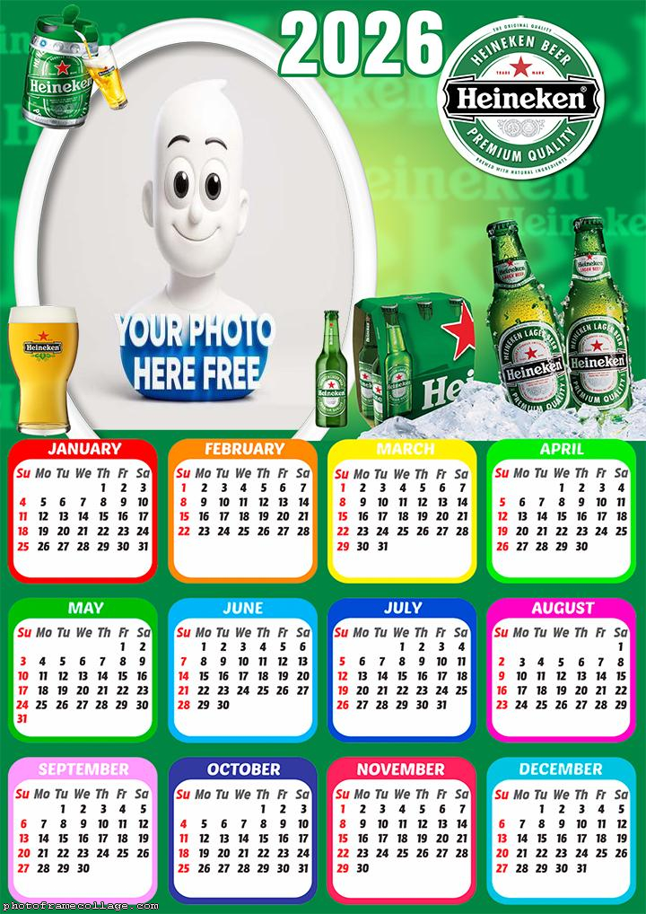 Calendar 2026 Heineken Making Collage Pictures