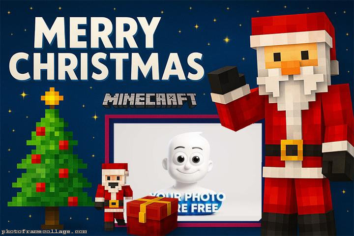 Minecraft Merry Christmas online photo frame