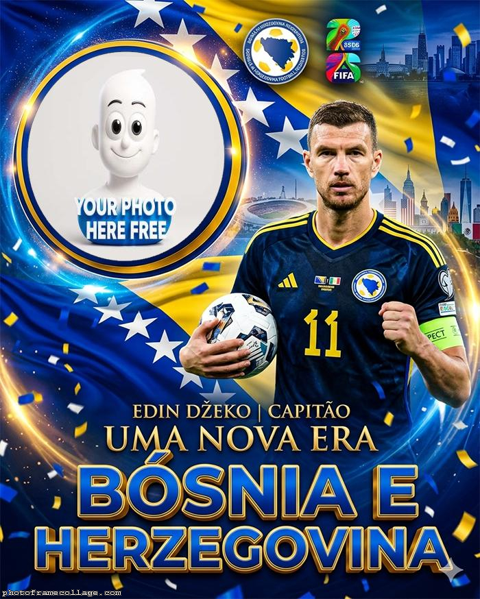 Edin Dzeko World Cup 2026 Collage Photo Frame 