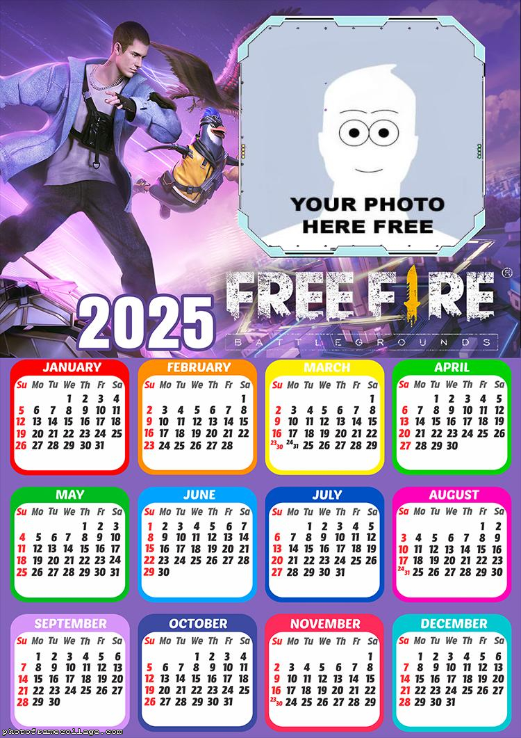 Calendar 2025 FreeFire 2 Frame Collage