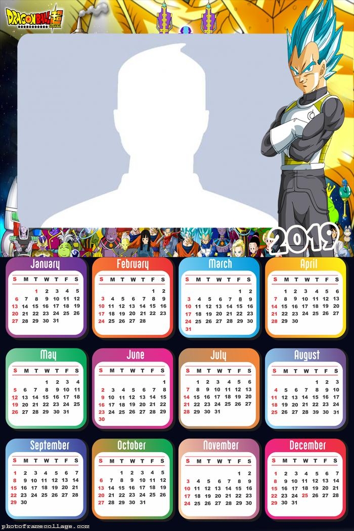 Vegeta Super Sayajin Calendar 2019