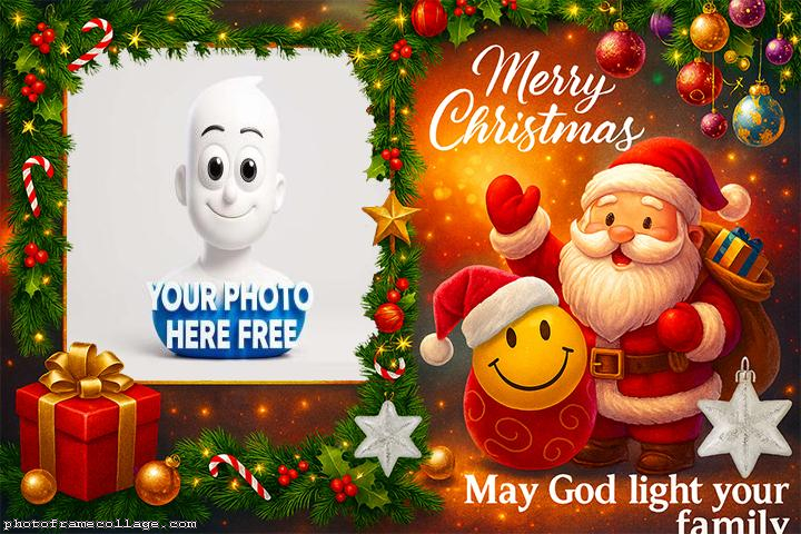 Merry Cristmas God Light your Family photo frame website