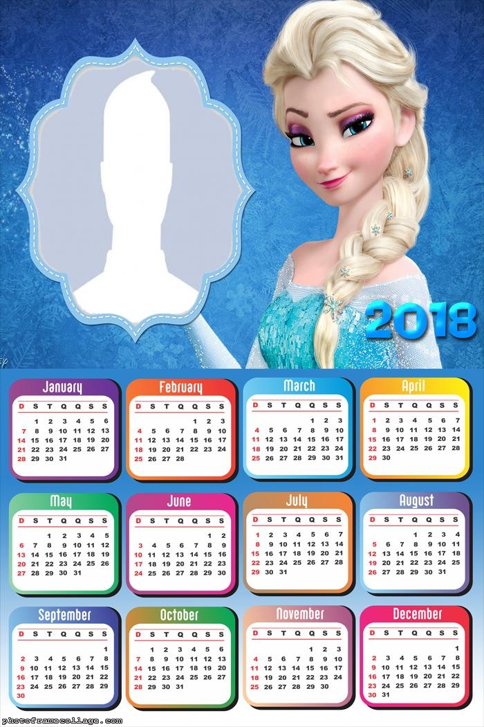 Calendar 2018 Elsa Frozen