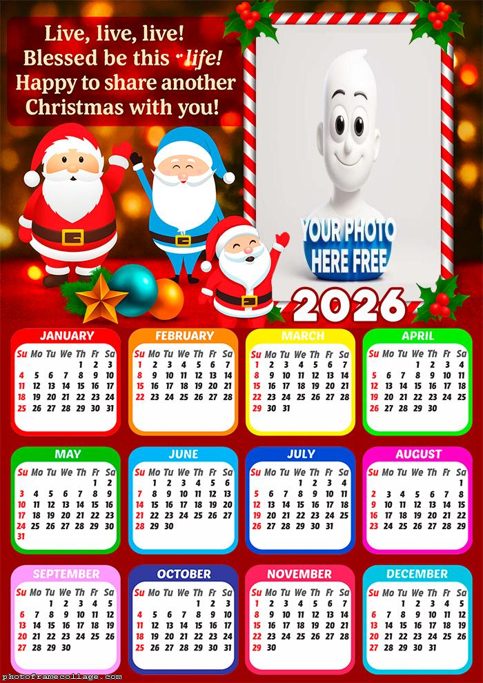 Calendar 2026 Share another Christmas with you