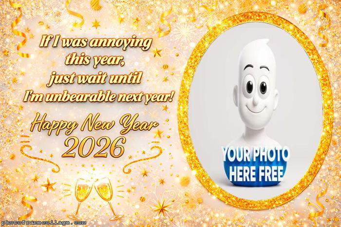 Custom Happy New Year 2026 photo frame online 