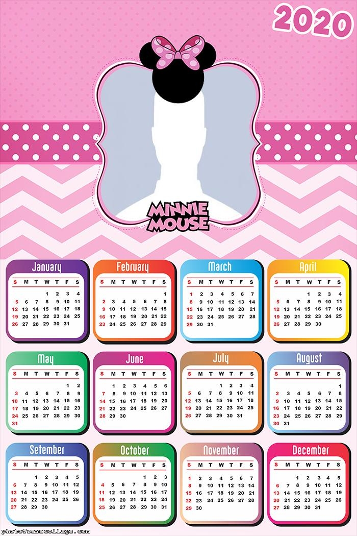 Minnie Mouse Pink Theme Calendar 2020