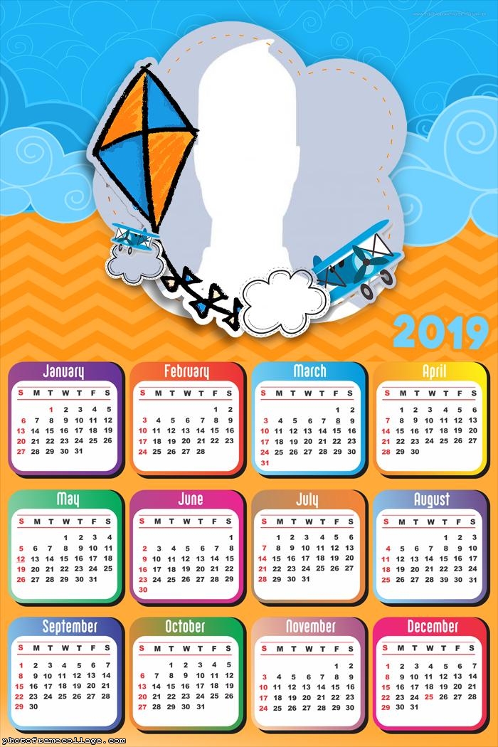 Orange and Blue Pipe Calendar 2019