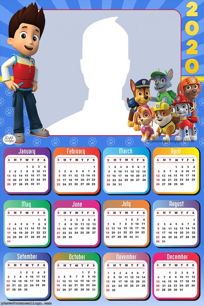 Paw Patrol Dogs Calendar 2020