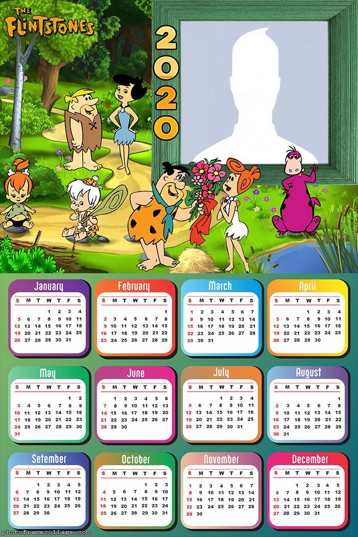 Photo Collage how to Make The Flintstones Calendar 2020