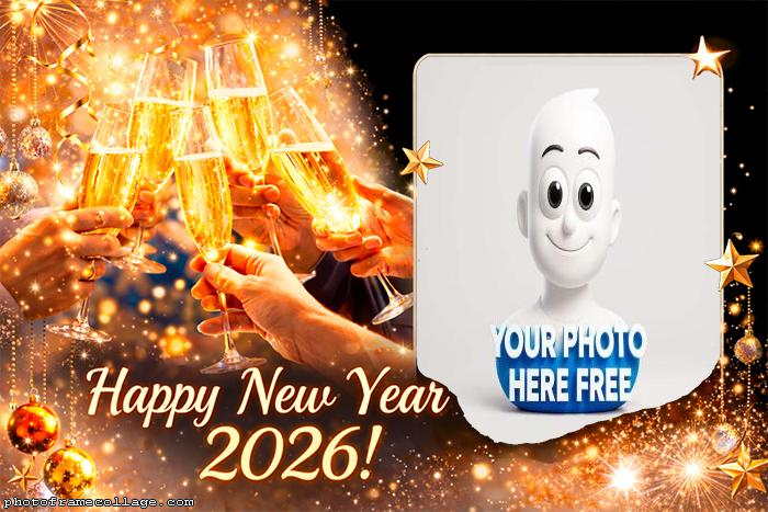 Frame New Year 2026 photo collage 