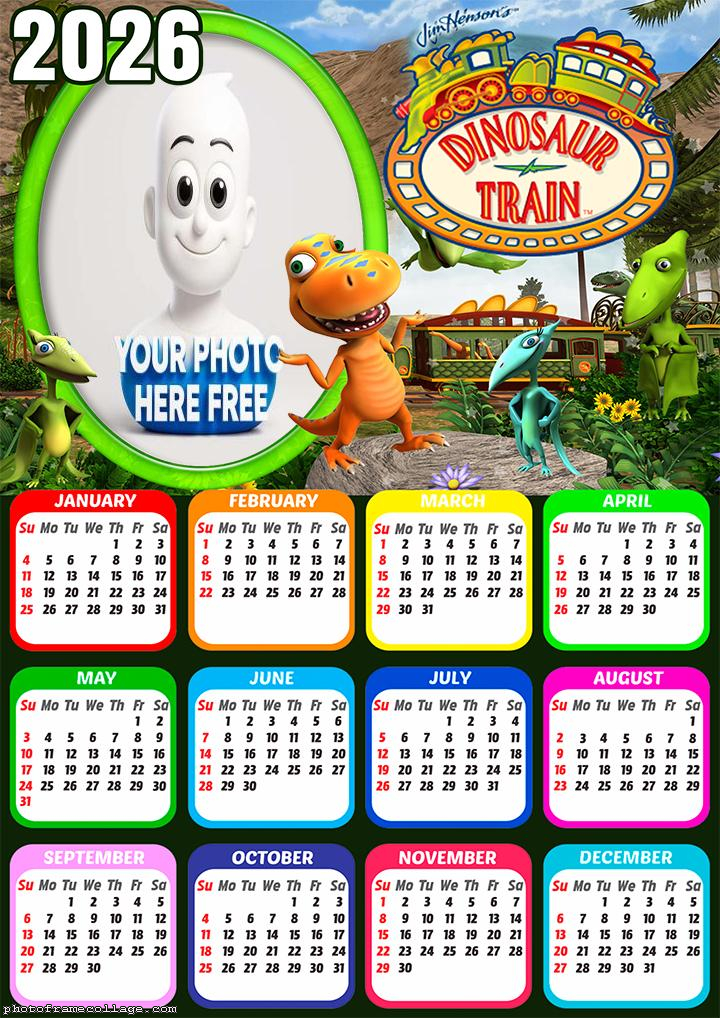 Calendar 2026 Dinosaur Train Photo Collage Wall