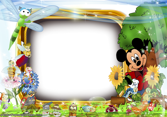 Picture Digital Mickey Mouse and Flowers
