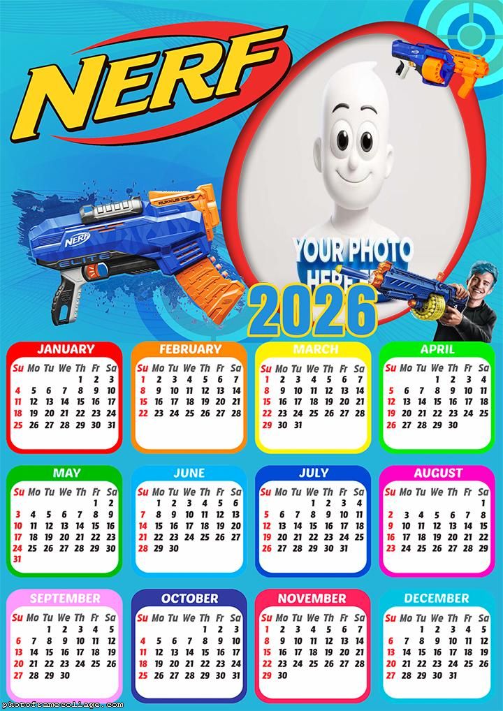 Calendar 2026 Nerf Free Photo Maker