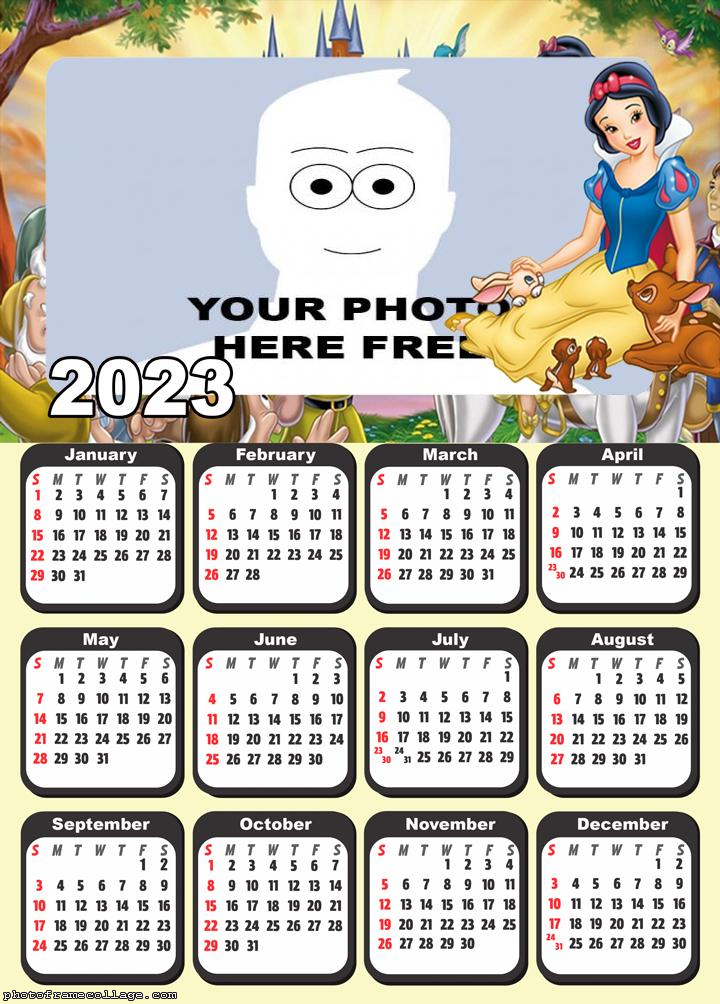 Calendar 2023 Snow White Princess