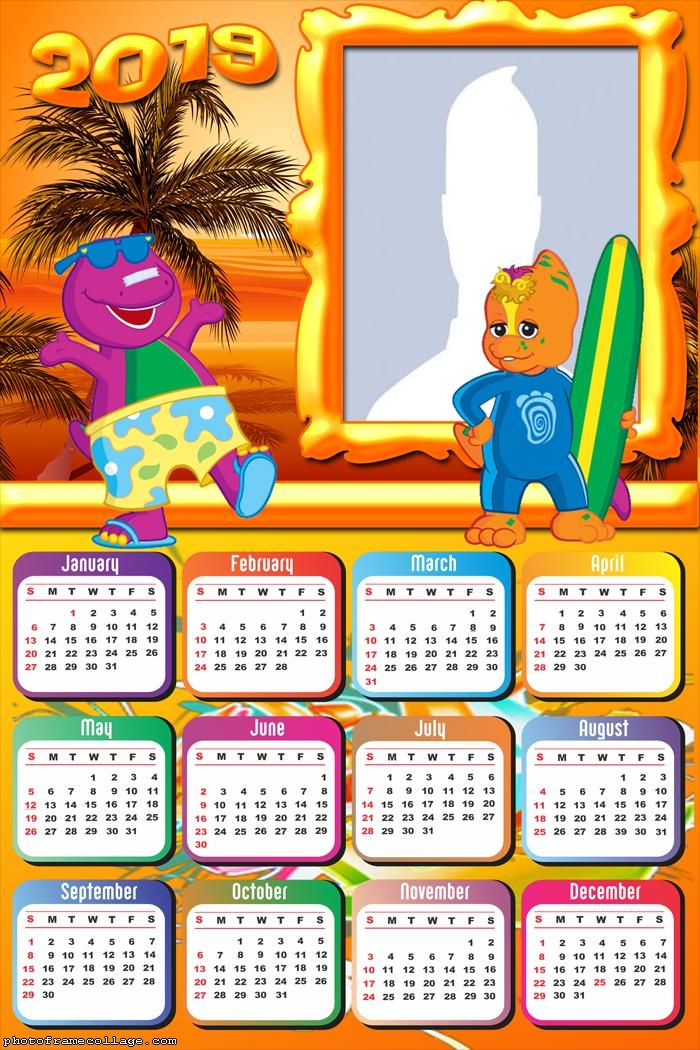 Barney Drawing Calendar 2019