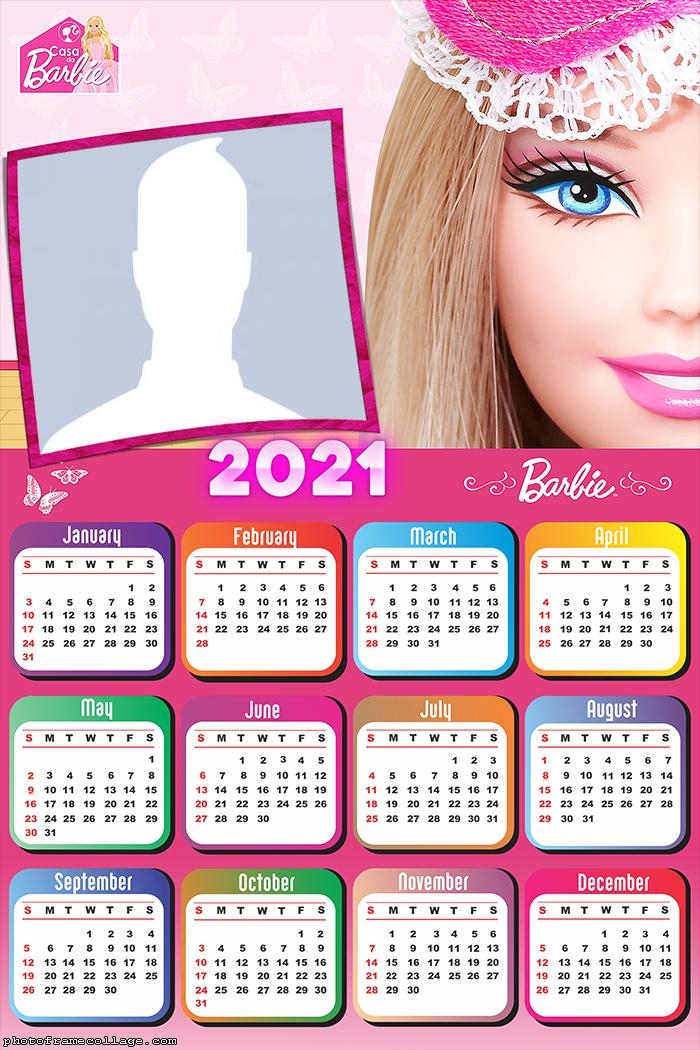 Calendar 2021 Barbie Face Picture Frame