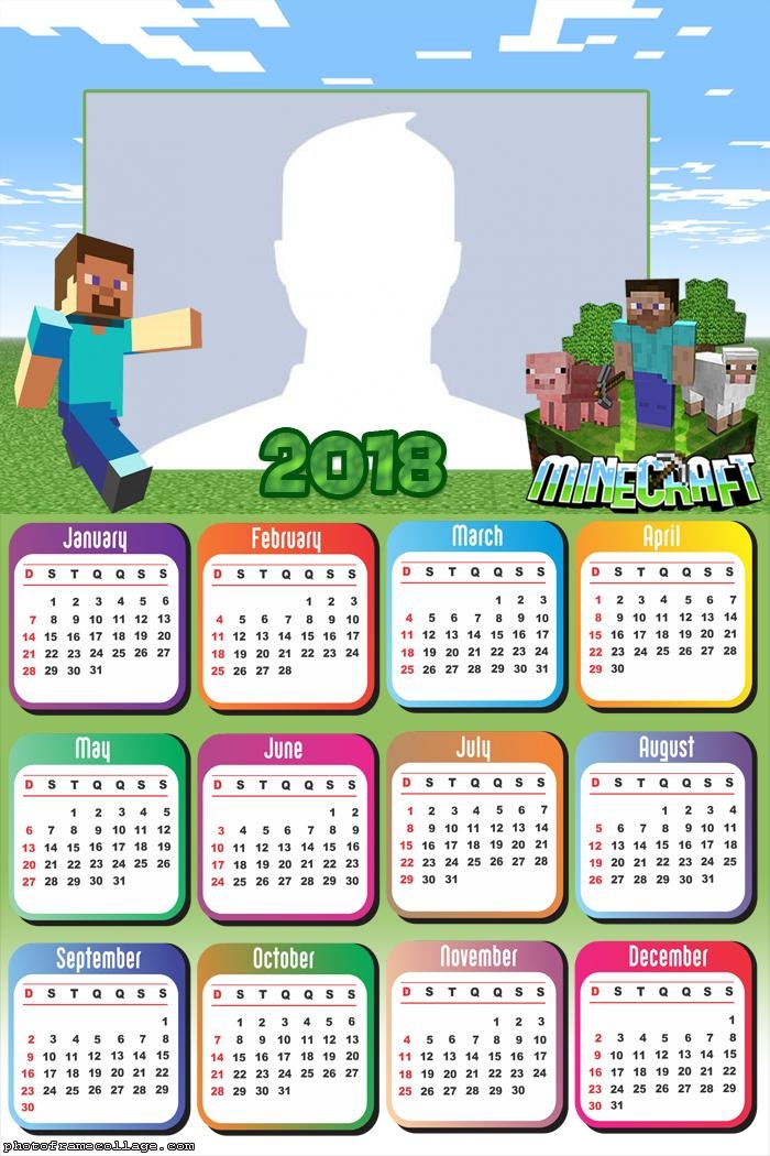 Calendar 2018 Minecraft