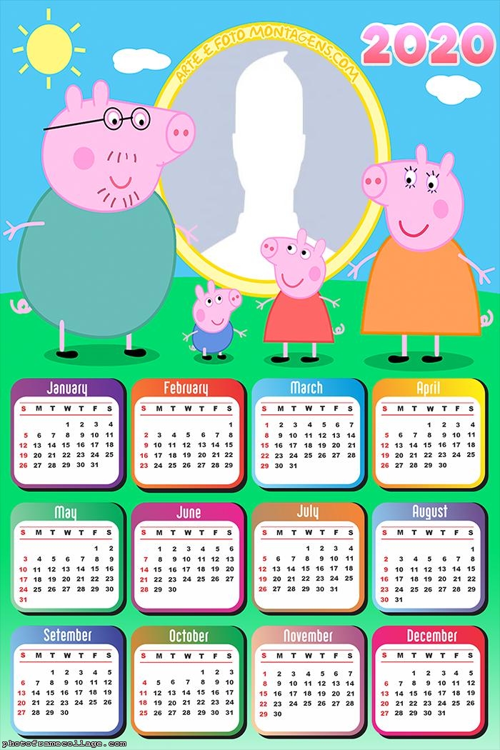 Family Peppa Pig Calendar 2020