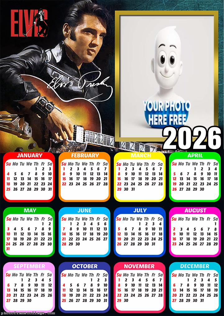 Calendar 2026 Elvis Presley Photo Frame