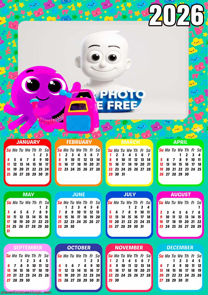 Calendar 2026 Purple Octopus