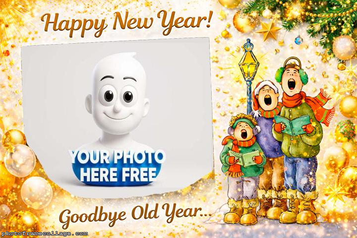 Happy New Year Goodbye Old Year picture frame 