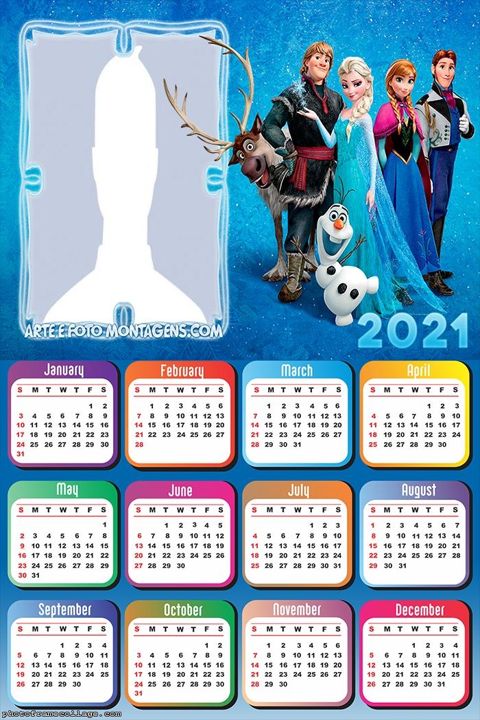 Calendar 2021 Cast of Frozen