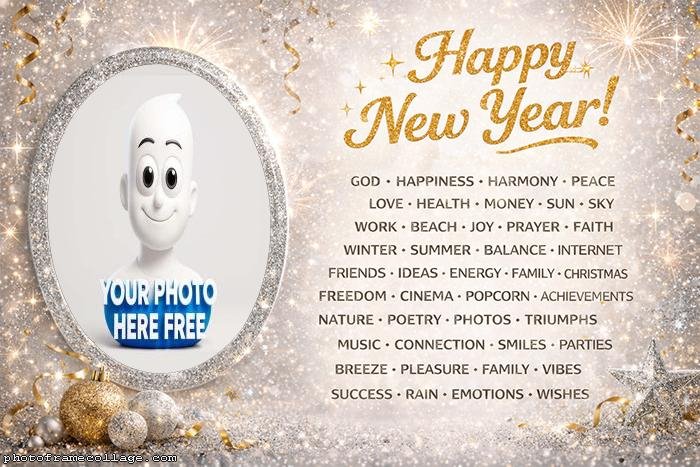 Special words for a happy new year digital photo collage