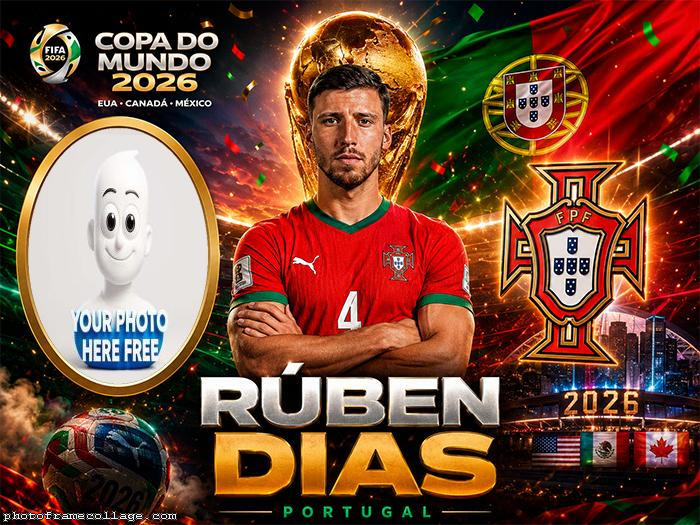Ruben Dias World Cup 2026 Personalized Photo Frame 