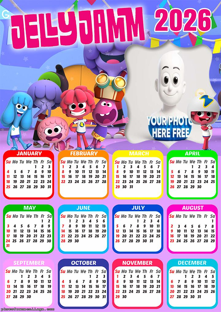 Calendar 2026 Jelly Jamm Photo Collage Maker