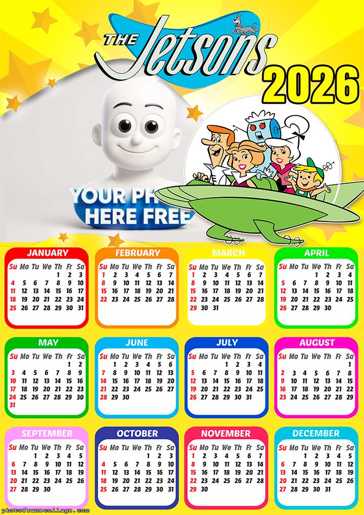 Calendar 2026 The Jetsons Photo Collage Framed