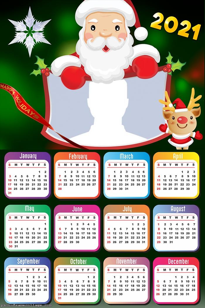 Santa Claus Cartoon Calendar 2021