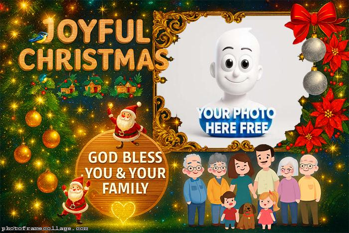 Joyful Christmas god bless you picture frame online