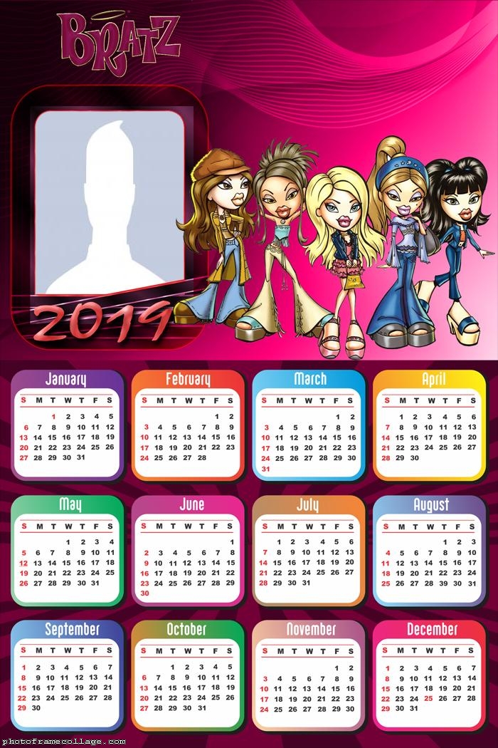 Bratz Calendar 2019 Photo Collage