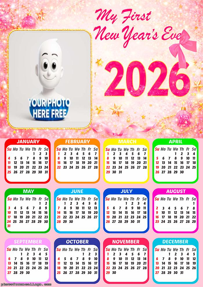 Calendar 2026 My first New Year Eve 2026 frame collage
