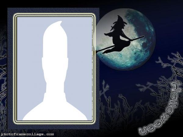 Witch on the Moon Photo Montage