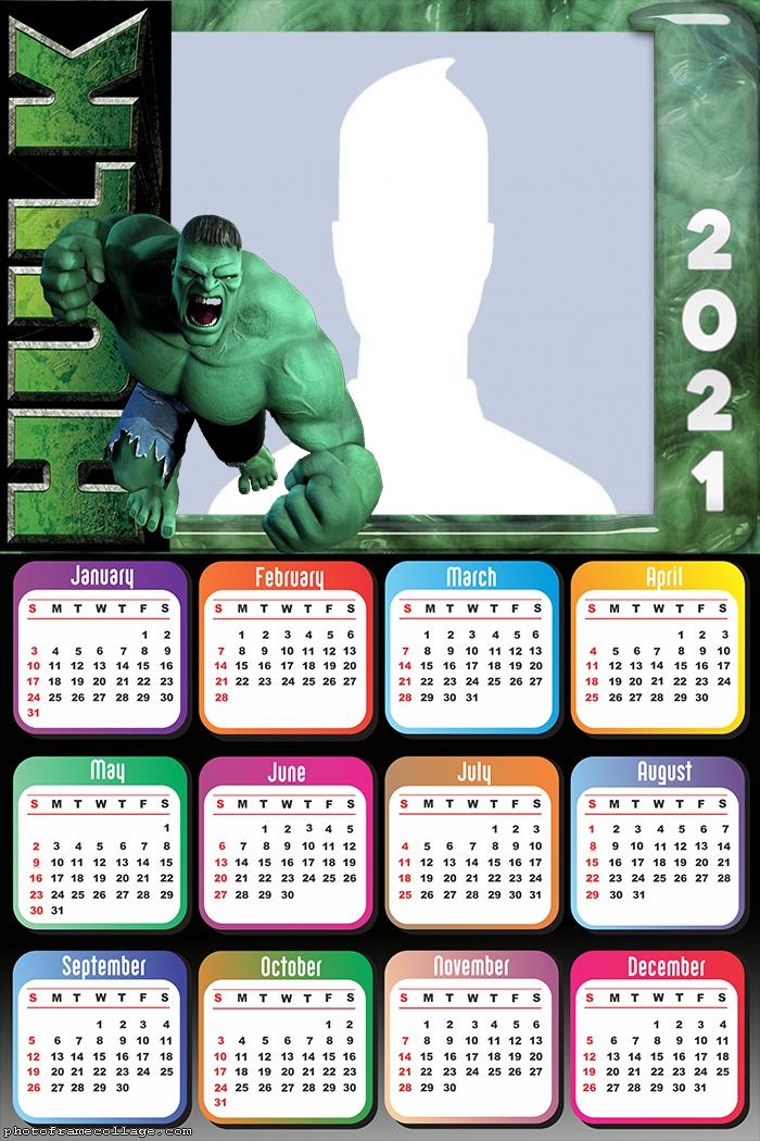 Calendar 2021 Incredible Hulk